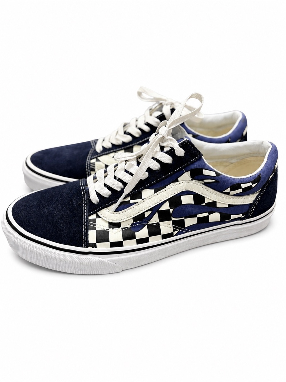 Vans Old Skool Checkerboard Navy Blue Sneakers Men’s Size 10 -Skater y2k